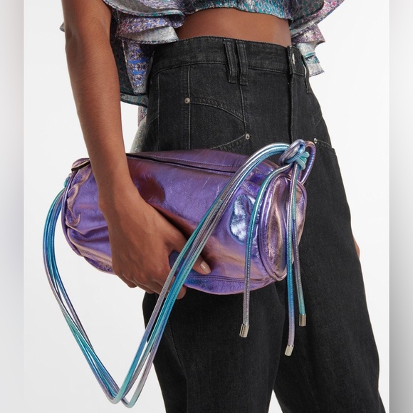 ISABEL MARANT BAG PURPLE METALLIC LEATHER BNWT HTF SOLD OUT EVERYWHERE - Picture 3 of 14